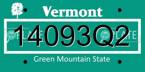 14093Q2 Vermont License Plate