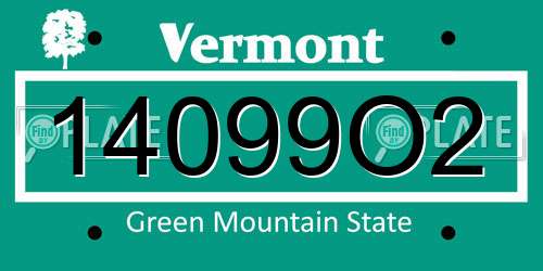 14099O2 Vermont License Plate
