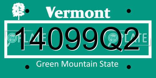 14099Q2 Vermont License Plate