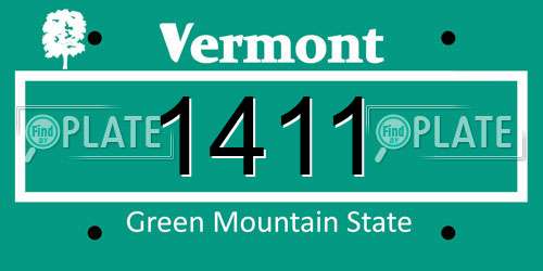 1411 Vermont License Plate