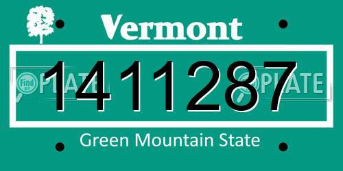 1411287 Vermont License Plate