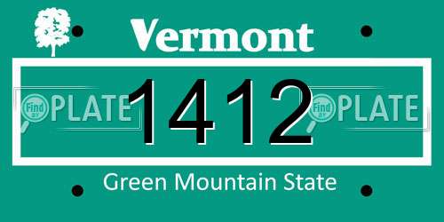1412 Vermont License Plate
