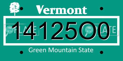 14125O0 Vermont License Plate