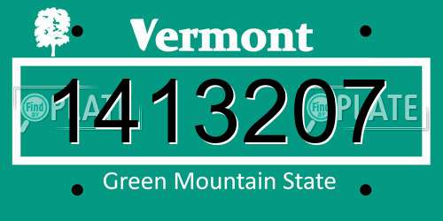 1413207 Vermont License Plate