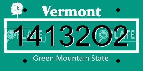14132O2 Vermont License Plate