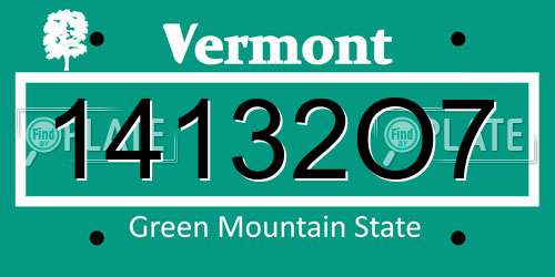 14132O7 Vermont License Plate