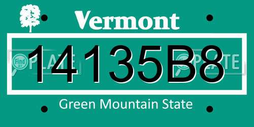 14135B8 Vermont License Plate