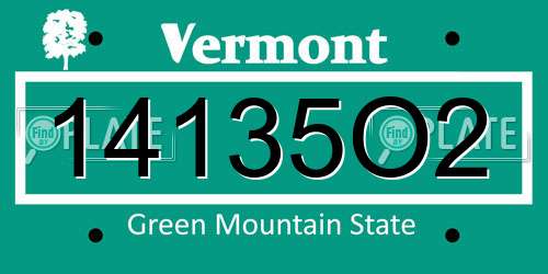 14135O2 Vermont License Plate