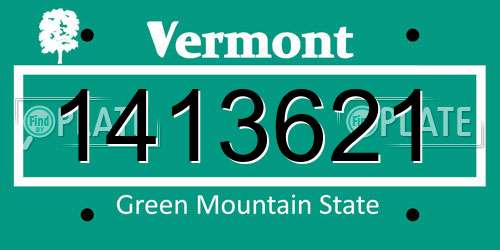 1413621 Vermont License Plate