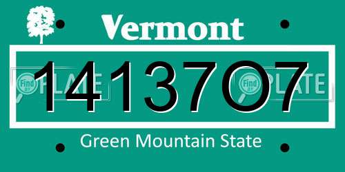 14137O7 Vermont License Plate