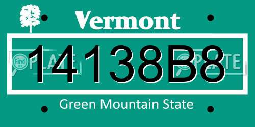 14138B8 Vermont License Plate