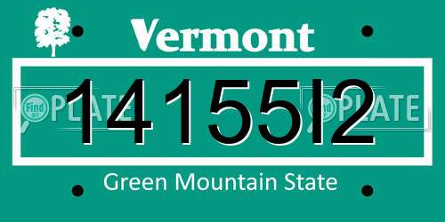 14155I2 Vermont License Plate