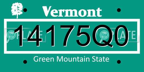 14175Q0 Vermont License Plate
