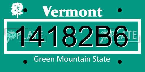 14182B6 Vermont License Plate