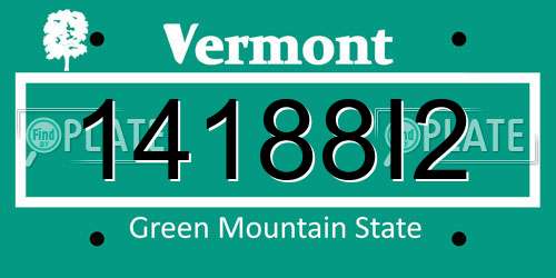 14188I2 Vermont License Plate