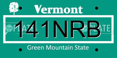 141NRB Vermont License Plate