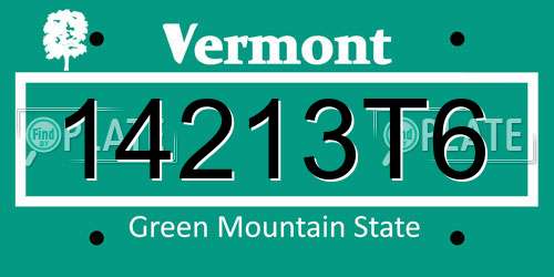 14213T6 Vermont License Plate