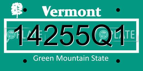 14255Q1 Vermont License Plate