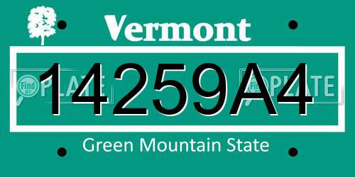 14259A4 Vermont License Plate