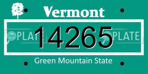 14265 Vermont License Plate