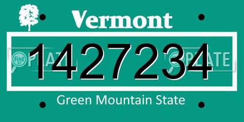 1427234 Vermont License Plate