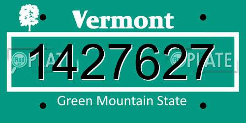 1427627 Vermont License Plate