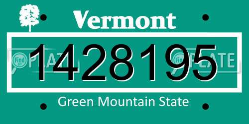 1428195 Vermont License Plate