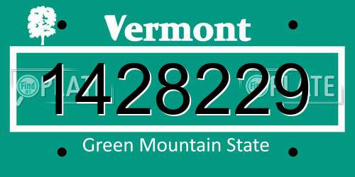 1428229 Vermont License Plate