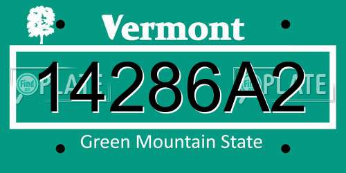 14286A2 Vermont License Plate