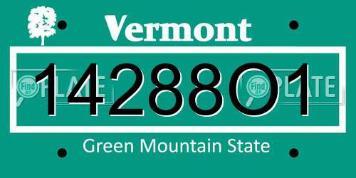 14288O1 Vermont License Plate