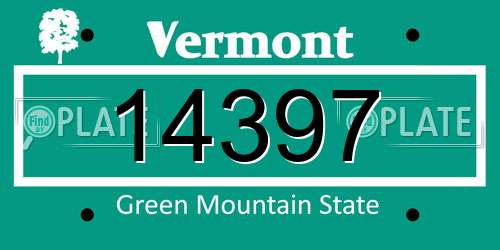 14397 Vermont License Plate