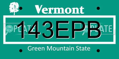 143EPB Vermont License Plate