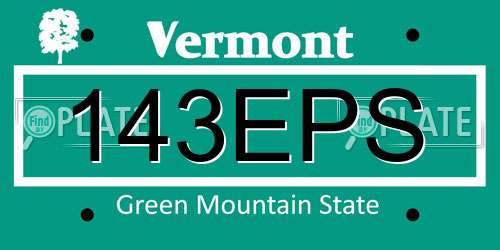 143EPS Vermont License Plate