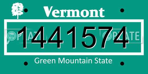 1441574 Vermont License Plate