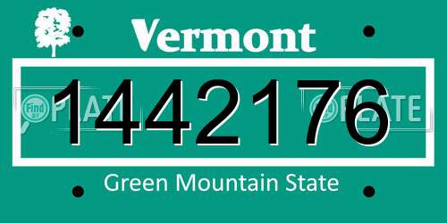 1442176 Vermont License Plate