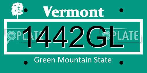 1442GL Vermont License Plate