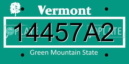 14457A2 Vermont License Plate