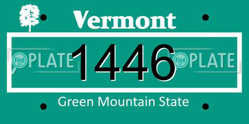 1446 Vermont License Plate