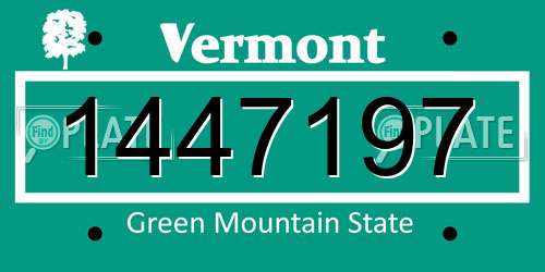 1447197 Vermont License Plate