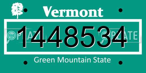 1448534 Vermont License Plate