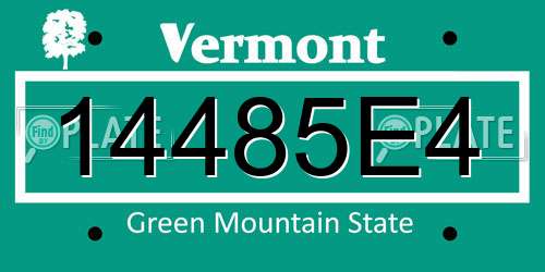 14485E4 Vermont License Plate