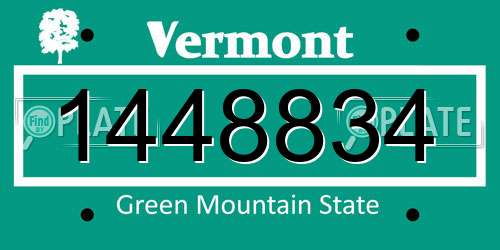 1448834 Vermont License Plate