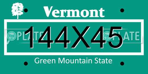 144X45 Vermont License Plate