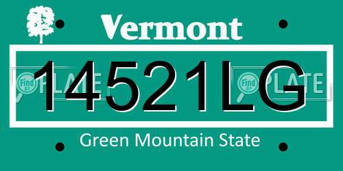 14521LG Vermont License Plate