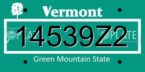 14539Z2 Vermont License Plate