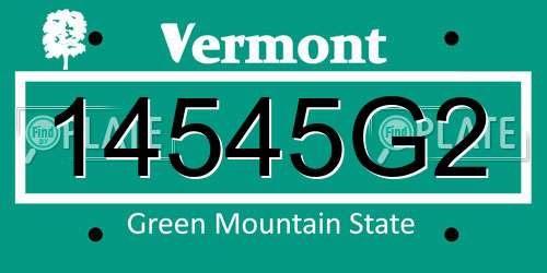 14545G2 Vermont License Plate