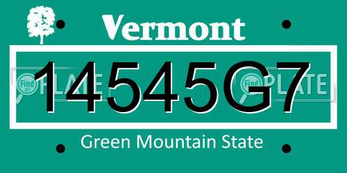 14545G7 Vermont License Plate