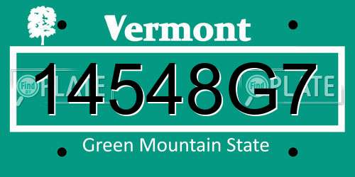 14548G7 Vermont License Plate
