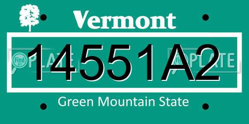 14551A2 Vermont License Plate