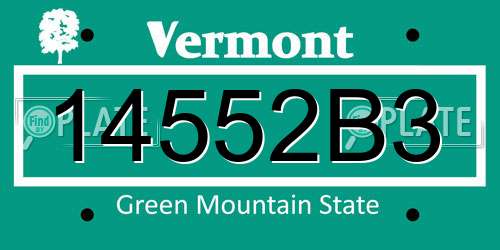 14552B3 Vermont License Plate